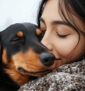 woman with dog