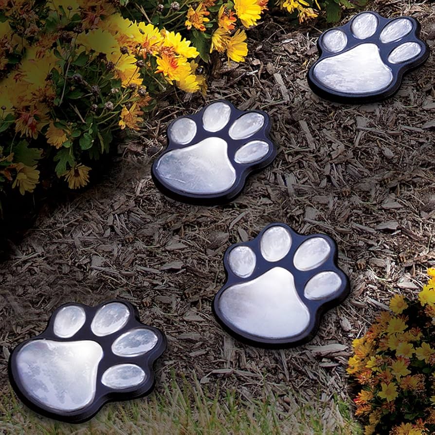 Brighten Your Garden with Charming Paw Print Solar Lights